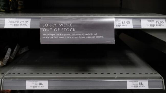 当前局势期间英国食品供应面临压力